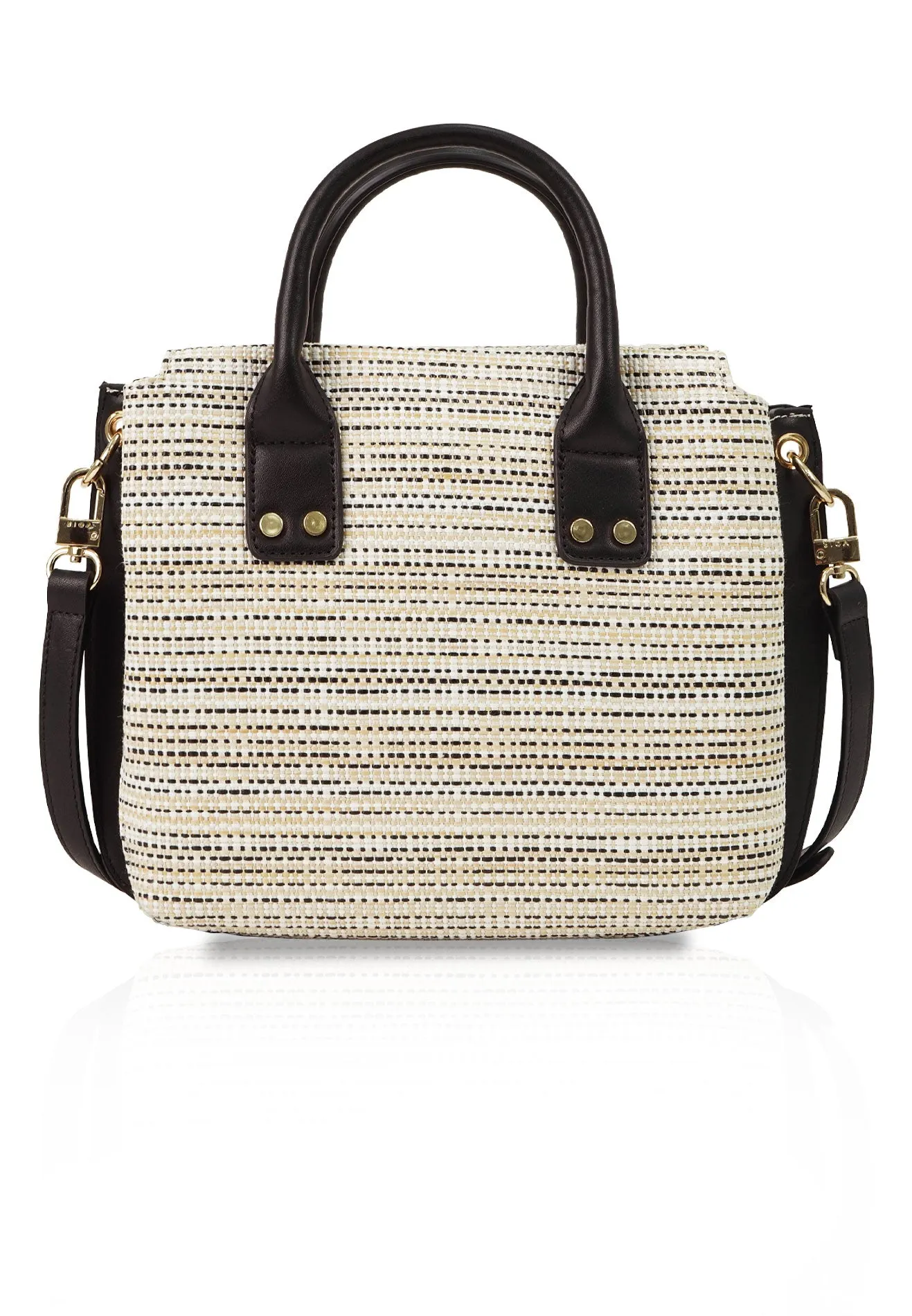 VOIR ROXY Woven Top Handle Satchel Bag